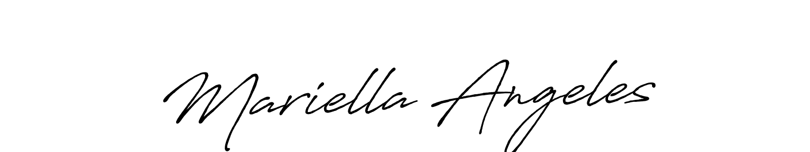 You should practise on your own different ways (Antro_Vectra_Bolder) to write your name (Mariella Angeles) in signature. don't let someone else do it for you. Mariella Angeles signature style 7 images and pictures png