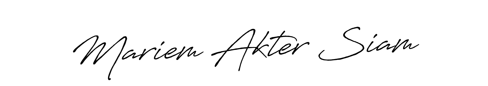 Antro_Vectra_Bolder is a professional signature style that is perfect for those who want to add a touch of class to their signature. It is also a great choice for those who want to make their signature more unique. Get Mariem Akter Siam name to fancy signature for free. Mariem Akter Siam signature style 7 images and pictures png