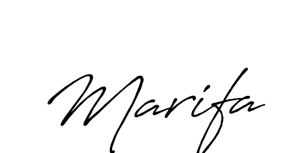 Use a signature maker to create a handwritten signature online. With this signature software, you can design (Antro_Vectra_Bolder) your own signature for name Marifa. Marifa signature style 7 images and pictures png