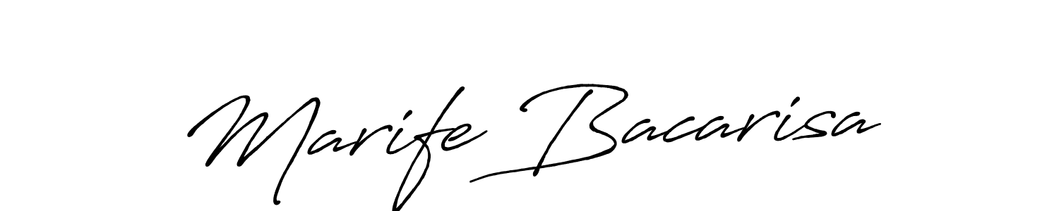 if you are searching for the best signature style for your name Marife Bacarisa. so please give up your signature search. here we have designed multiple signature styles  using Antro_Vectra_Bolder. Marife Bacarisa signature style 7 images and pictures png