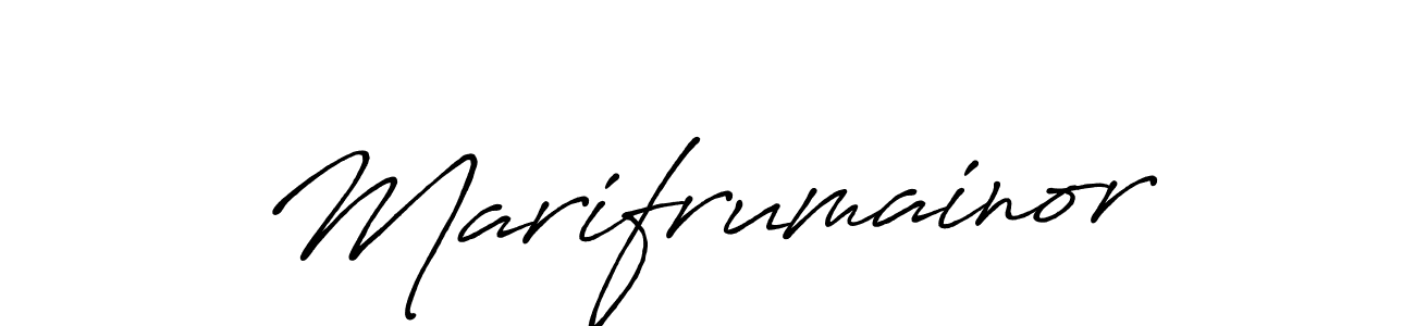 if you are searching for the best signature style for your name Marifrumainor. so please give up your signature search. here we have designed multiple signature styles  using Antro_Vectra_Bolder. Marifrumainor signature style 7 images and pictures png