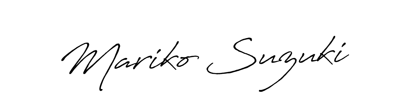 Make a beautiful signature design for name Mariko Suzuki. With this signature (Antro_Vectra_Bolder) style, you can create a handwritten signature for free. Mariko Suzuki signature style 7 images and pictures png