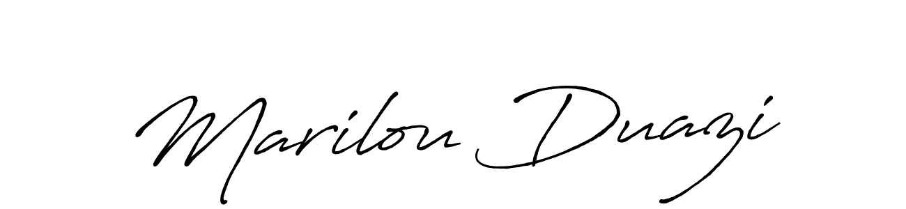 Design your own signature with our free online signature maker. With this signature software, you can create a handwritten (Antro_Vectra_Bolder) signature for name Marilou Duazi. Marilou Duazi signature style 7 images and pictures png