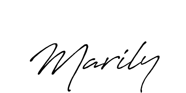 How to make Marily name signature. Use Antro_Vectra_Bolder style for creating short signs online. This is the latest handwritten sign. Marily signature style 7 images and pictures png