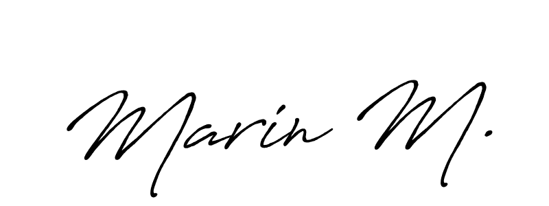 Similarly Antro_Vectra_Bolder is the best handwritten signature design. Signature creator online .You can use it as an online autograph creator for name Marin M.. Marin M. signature style 7 images and pictures png
