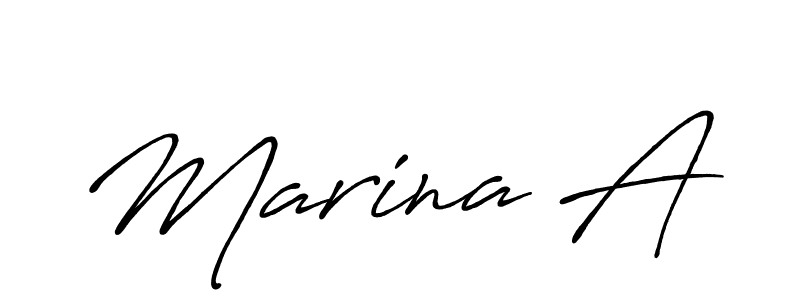 Design your own signature with our free online signature maker. With this signature software, you can create a handwritten (Antro_Vectra_Bolder) signature for name Marina A. Marina A signature style 7 images and pictures png