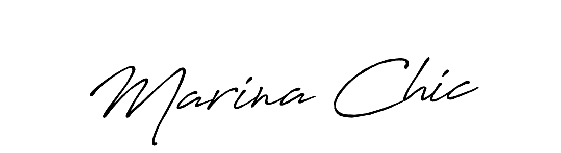 Make a beautiful signature design for name Marina Chic. With this signature (Antro_Vectra_Bolder) style, you can create a handwritten signature for free. Marina Chic signature style 7 images and pictures png
