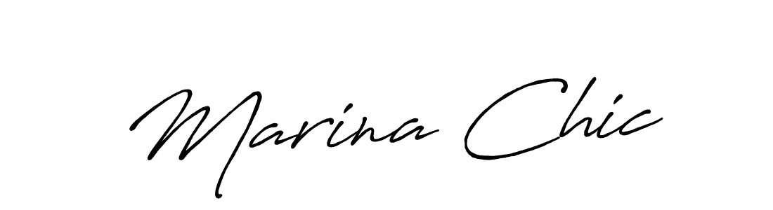 Make a beautiful signature design for name Marina Chic. With this signature (Antro_Vectra_Bolder) style, you can create a handwritten signature for free. Marina Chic signature style 7 images and pictures png