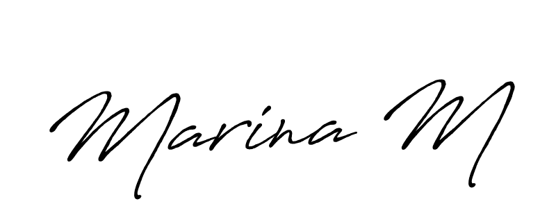 Also You can easily find your signature by using the search form. We will create Marina M name handwritten signature images for you free of cost using Antro_Vectra_Bolder sign style. Marina M signature style 7 images and pictures png