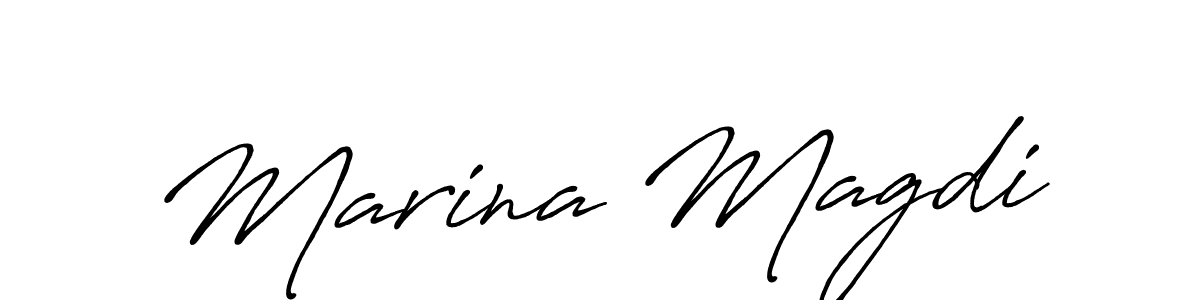 How to make Marina Magdi signature? Antro_Vectra_Bolder is a professional autograph style. Create handwritten signature for Marina Magdi name. Marina Magdi signature style 7 images and pictures png