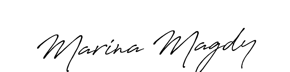 Marina Magdy stylish signature style. Best Handwritten Sign (Antro_Vectra_Bolder) for my name. Handwritten Signature Collection Ideas for my name Marina Magdy. Marina Magdy signature style 7 images and pictures png