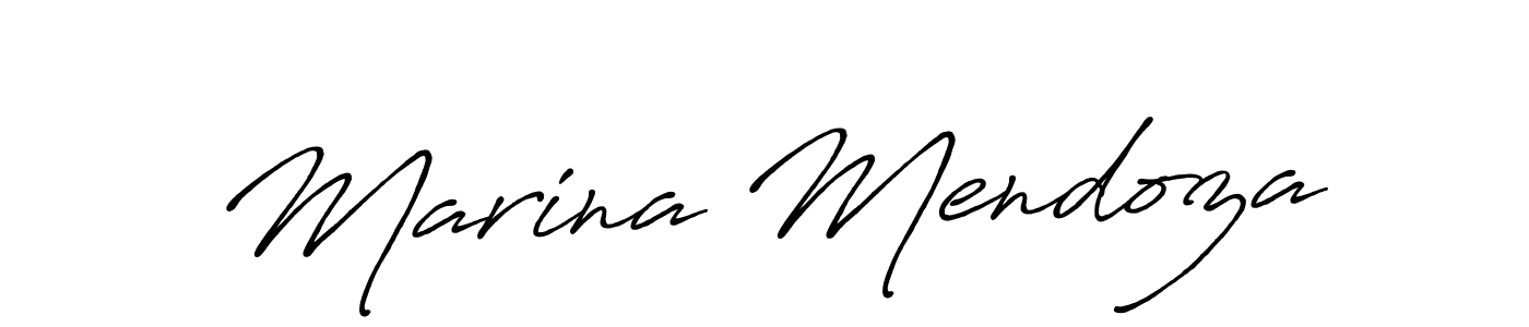 How to make Marina Mendoza name signature. Use Antro_Vectra_Bolder style for creating short signs online. This is the latest handwritten sign. Marina Mendoza signature style 7 images and pictures png