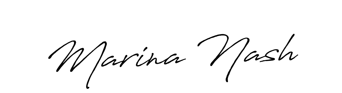 Create a beautiful signature design for name Marina Nash. With this signature (Antro_Vectra_Bolder) fonts, you can make a handwritten signature for free. Marina Nash signature style 7 images and pictures png