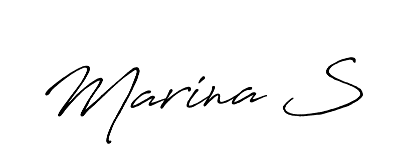 How to make Marina S name signature. Use Antro_Vectra_Bolder style for creating short signs online. This is the latest handwritten sign. Marina S signature style 7 images and pictures png