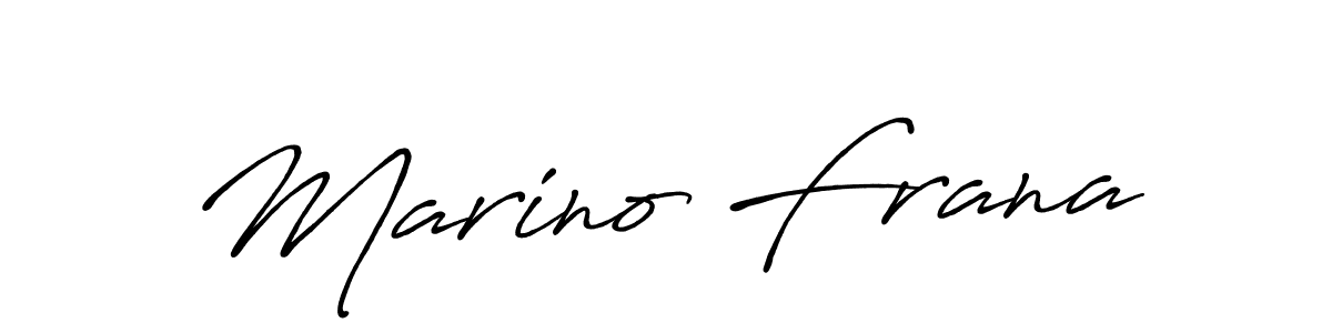 Marino Frana stylish signature style. Best Handwritten Sign (Antro_Vectra_Bolder) for my name. Handwritten Signature Collection Ideas for my name Marino Frana. Marino Frana signature style 7 images and pictures png