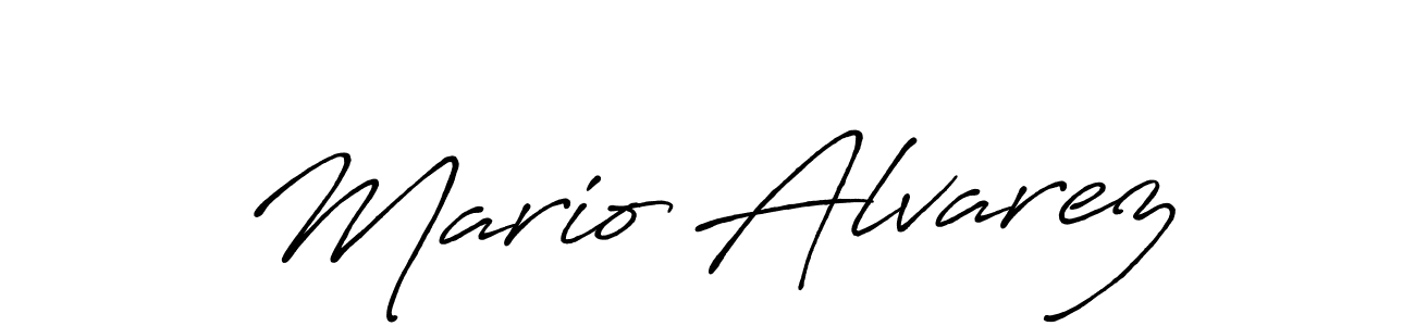 Make a beautiful signature design for name Mario Alvarez. With this signature (Antro_Vectra_Bolder) style, you can create a handwritten signature for free. Mario Alvarez signature style 7 images and pictures png