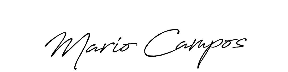 Make a beautiful signature design for name Mario Campos. With this signature (Antro_Vectra_Bolder) style, you can create a handwritten signature for free. Mario Campos signature style 7 images and pictures png