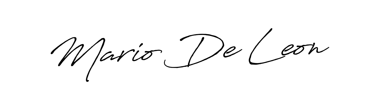 Also You can easily find your signature by using the search form. We will create Mario De Leon name handwritten signature images for you free of cost using Antro_Vectra_Bolder sign style. Mario De Leon signature style 7 images and pictures png