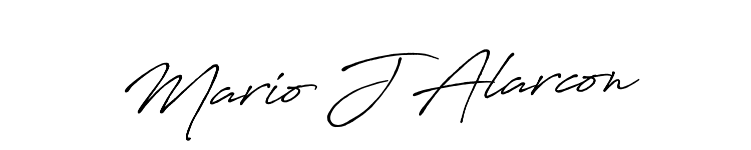 Make a beautiful signature design for name Mario J Alarcon. With this signature (Antro_Vectra_Bolder) style, you can create a handwritten signature for free. Mario J Alarcon signature style 7 images and pictures png