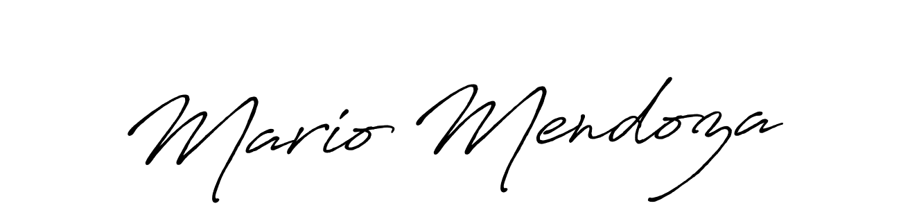 Mario Mendoza stylish signature style. Best Handwritten Sign (Antro_Vectra_Bolder) for my name. Handwritten Signature Collection Ideas for my name Mario Mendoza. Mario Mendoza signature style 7 images and pictures png