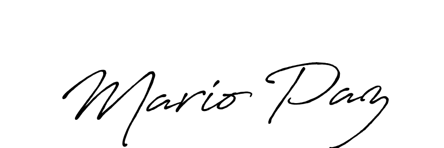 Mario Paz stylish signature style. Best Handwritten Sign (Antro_Vectra_Bolder) for my name. Handwritten Signature Collection Ideas for my name Mario Paz. Mario Paz signature style 7 images and pictures png
