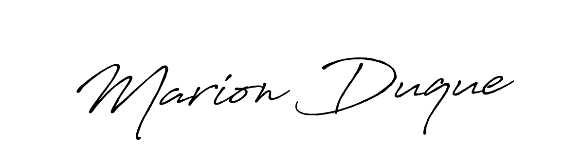 Create a beautiful signature design for name Marion Duque. With this signature (Antro_Vectra_Bolder) fonts, you can make a handwritten signature for free. Marion Duque signature style 7 images and pictures png