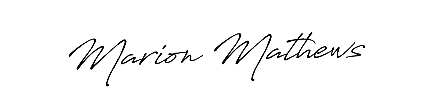 Design your own signature with our free online signature maker. With this signature software, you can create a handwritten (Antro_Vectra_Bolder) signature for name Marion Mathews. Marion Mathews signature style 7 images and pictures png