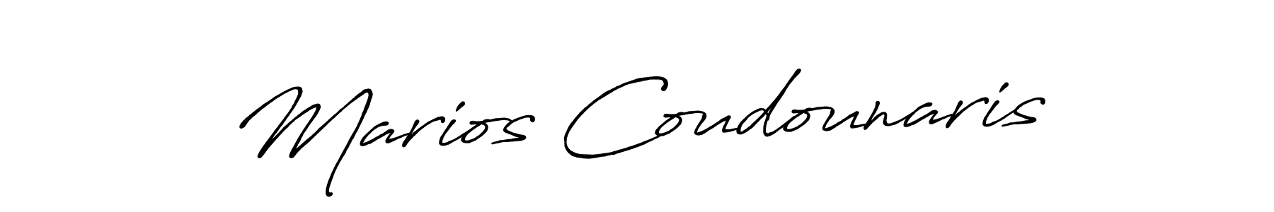 How to make Marios Coudounaris name signature. Use Antro_Vectra_Bolder style for creating short signs online. This is the latest handwritten sign. Marios Coudounaris signature style 7 images and pictures png