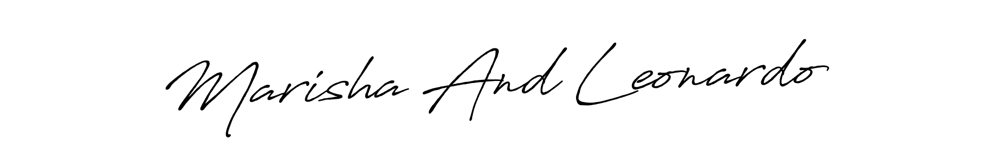 Use a signature maker to create a handwritten signature online. With this signature software, you can design (Antro_Vectra_Bolder) your own signature for name Marisha And Leonardo. Marisha And Leonardo signature style 7 images and pictures png