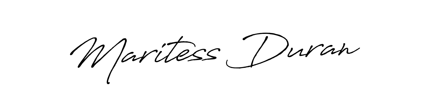 Create a beautiful signature design for name Maritess Duran. With this signature (Antro_Vectra_Bolder) fonts, you can make a handwritten signature for free. Maritess Duran signature style 7 images and pictures png