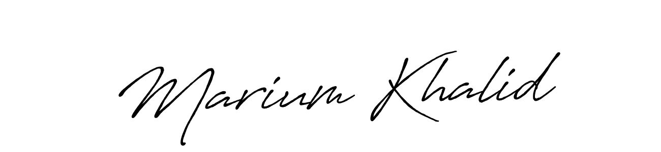 Also You can easily find your signature by using the search form. We will create Marium Khalid name handwritten signature images for you free of cost using Antro_Vectra_Bolder sign style. Marium Khalid signature style 7 images and pictures png