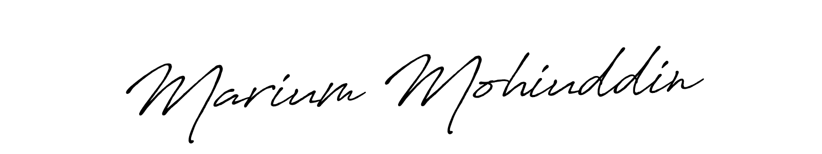 Also You can easily find your signature by using the search form. We will create Marium Mohiuddin name handwritten signature images for you free of cost using Antro_Vectra_Bolder sign style. Marium Mohiuddin signature style 7 images and pictures png