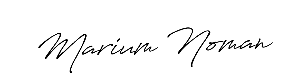 Create a beautiful signature design for name Marium Noman. With this signature (Antro_Vectra_Bolder) fonts, you can make a handwritten signature for free. Marium Noman signature style 7 images and pictures png