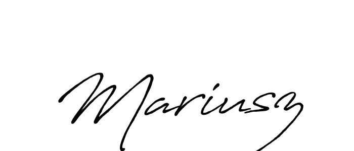 Use a signature maker to create a handwritten signature online. With this signature software, you can design (Antro_Vectra_Bolder) your own signature for name Mariusz. Mariusz signature style 7 images and pictures png