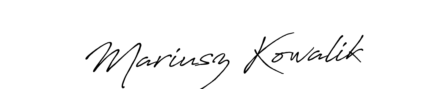 Mariusz Kowalik stylish signature style. Best Handwritten Sign (Antro_Vectra_Bolder) for my name. Handwritten Signature Collection Ideas for my name Mariusz Kowalik. Mariusz Kowalik signature style 7 images and pictures png