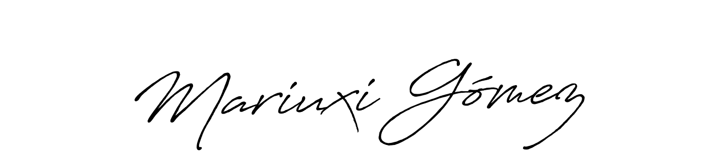 Create a beautiful signature design for name Mariuxi Gómez. With this signature (Antro_Vectra_Bolder) fonts, you can make a handwritten signature for free. Mariuxi Gómez signature style 7 images and pictures png