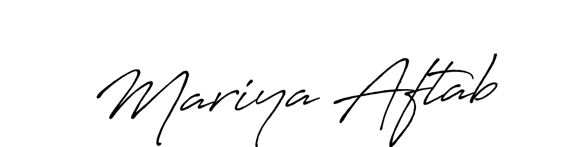 Create a beautiful signature design for name Mariya Aftab. With this signature (Antro_Vectra_Bolder) fonts, you can make a handwritten signature for free. Mariya Aftab signature style 7 images and pictures png