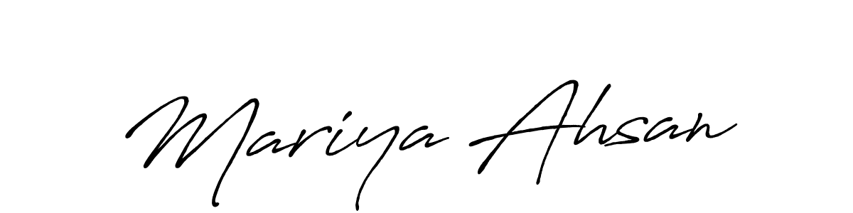 How to make Mariya Ahsan signature? Antro_Vectra_Bolder is a professional autograph style. Create handwritten signature for Mariya Ahsan name. Mariya Ahsan signature style 7 images and pictures png