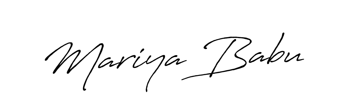 How to make Mariya Babu name signature. Use Antro_Vectra_Bolder style for creating short signs online. This is the latest handwritten sign. Mariya Babu signature style 7 images and pictures png