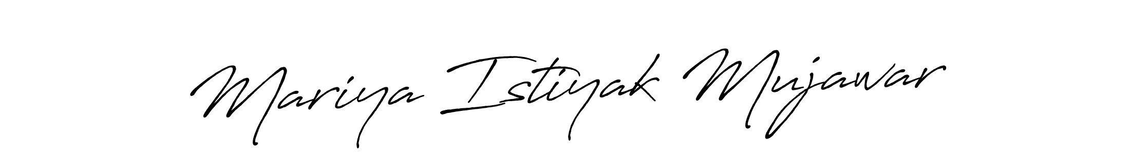 The best way (Antro_Vectra_Bolder) to make a short signature is to pick only two or three words in your name. The name Mariya Istiyak Mujawar include a total of six letters. For converting this name. Mariya Istiyak Mujawar signature style 7 images and pictures png