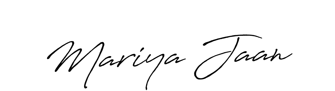 Create a beautiful signature design for name Mariya Jaan. With this signature (Antro_Vectra_Bolder) fonts, you can make a handwritten signature for free. Mariya Jaan signature style 7 images and pictures png