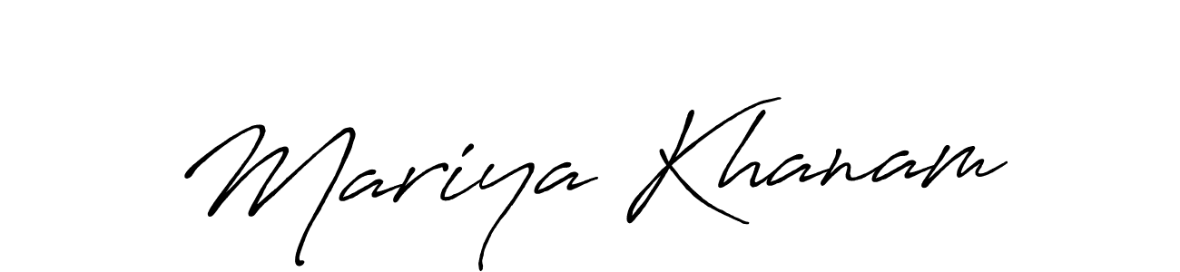 How to make Mariya Khanam name signature. Use Antro_Vectra_Bolder style for creating short signs online. This is the latest handwritten sign. Mariya Khanam signature style 7 images and pictures png