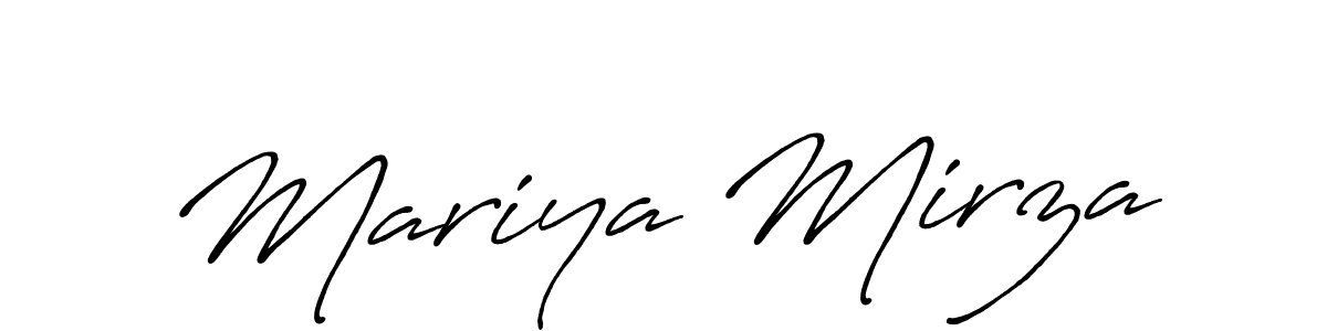 Design your own signature with our free online signature maker. With this signature software, you can create a handwritten (Antro_Vectra_Bolder) signature for name Mariya Mirza. Mariya Mirza signature style 7 images and pictures png