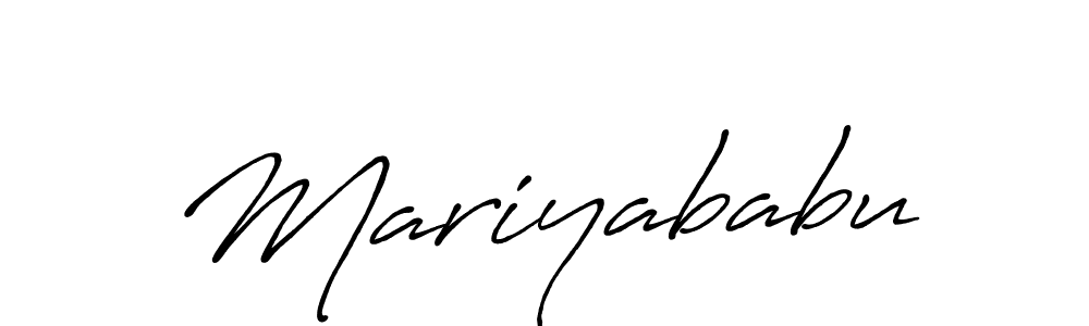 Use a signature maker to create a handwritten signature online. With this signature software, you can design (Antro_Vectra_Bolder) your own signature for name Mariyababu. Mariyababu signature style 7 images and pictures png