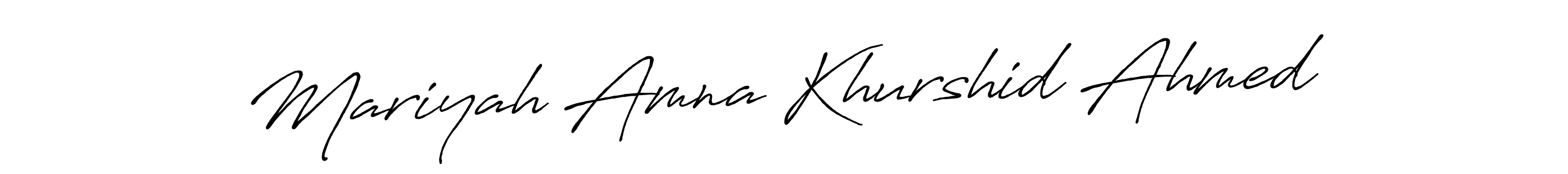 Make a short Mariyah Amna Khurshid Ahmed signature style. Manage your documents anywhere anytime using Antro_Vectra_Bolder. Create and add eSignatures, submit forms, share and send files easily. Mariyah Amna Khurshid Ahmed signature style 7 images and pictures png