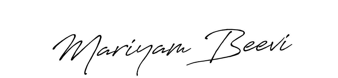 The best way (Antro_Vectra_Bolder) to make a short signature is to pick only two or three words in your name. The name Mariyam Beevi include a total of six letters. For converting this name. Mariyam Beevi signature style 7 images and pictures png