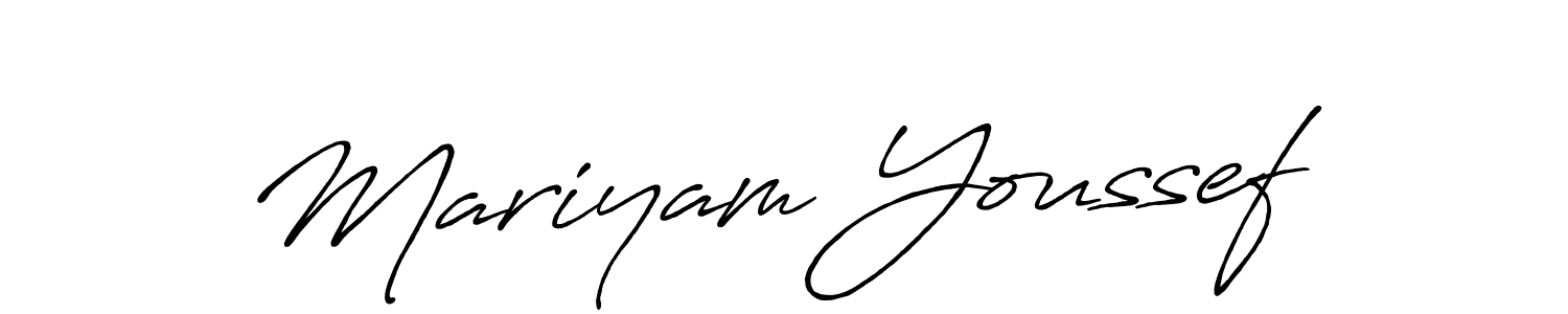 How to make Mariyam Youssef name signature. Use Antro_Vectra_Bolder style for creating short signs online. This is the latest handwritten sign. Mariyam Youssef signature style 7 images and pictures png