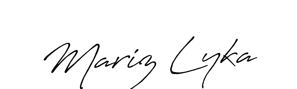 if you are searching for the best signature style for your name Mariz Lyka. so please give up your signature search. here we have designed multiple signature styles  using Antro_Vectra_Bolder. Mariz Lyka signature style 7 images and pictures png