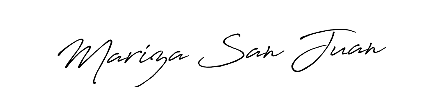Make a short Mariza San Juan signature style. Manage your documents anywhere anytime using Antro_Vectra_Bolder. Create and add eSignatures, submit forms, share and send files easily. Mariza San Juan signature style 7 images and pictures png