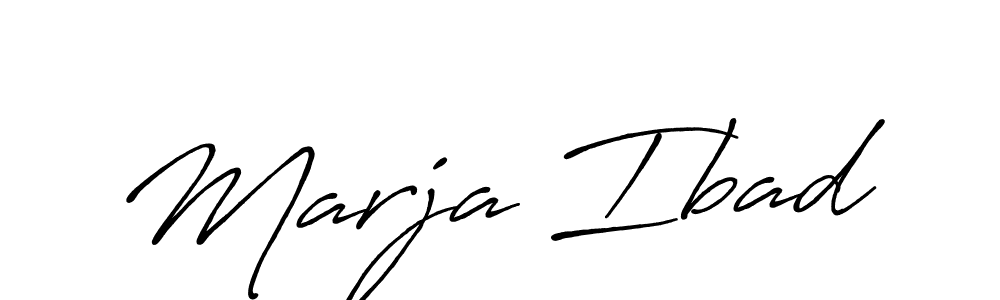 Create a beautiful signature design for name Marja Ibad. With this signature (Antro_Vectra_Bolder) fonts, you can make a handwritten signature for free. Marja Ibad signature style 7 images and pictures png